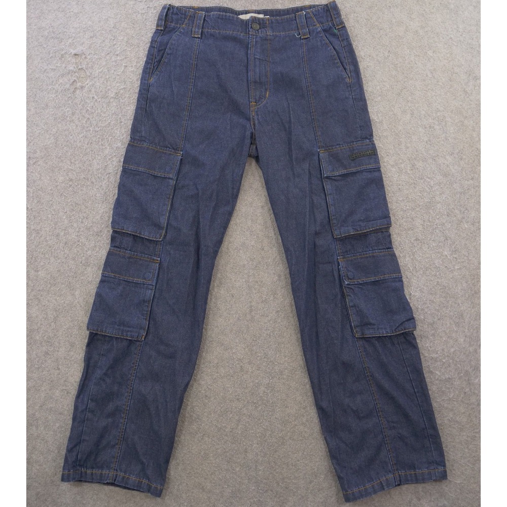 Hudson Jeans Mens 31 Blue Cargo Pockets Denim Mid Rise Zip Fly Dark Wash